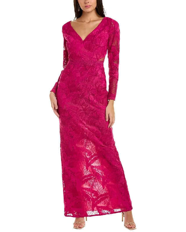 Women's Wardrobe Apparel Marchesa Notte Embroidered Lace Gown