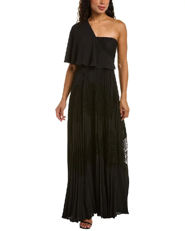 Women's Resort Apparel Mikael Aghal Pleated Lace Gown