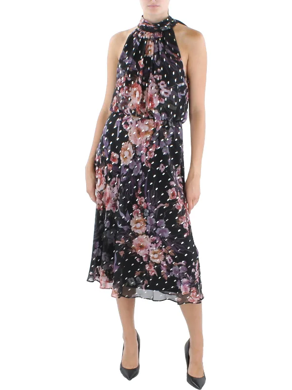 Stylish Women's Outfit Womens Chiffon Printed Cocktail and Party Dress