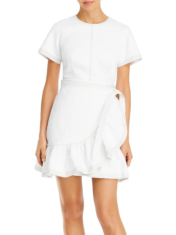 Women's Date Night Outfit Womens Ruffled Short Mini Dress