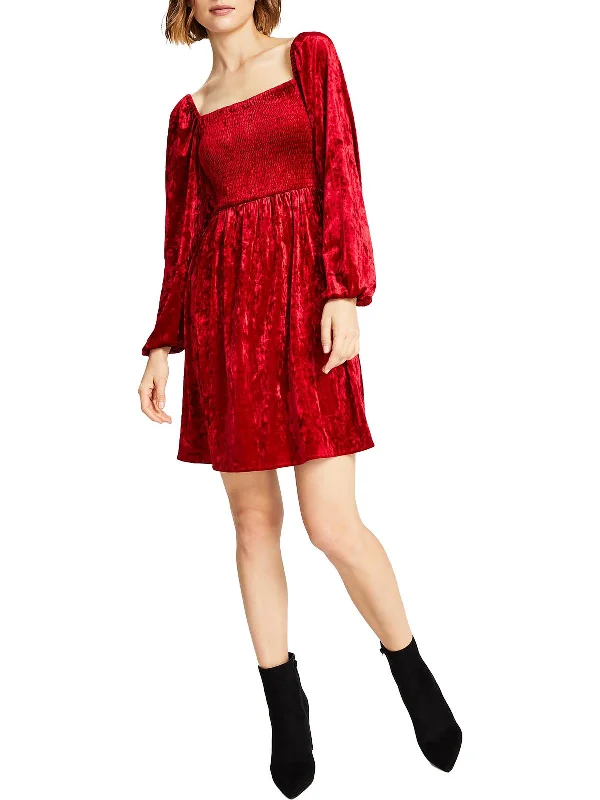 Charming Women's Outfit For Special Occasions Womens Velvet Mini Fit & Flare Dress