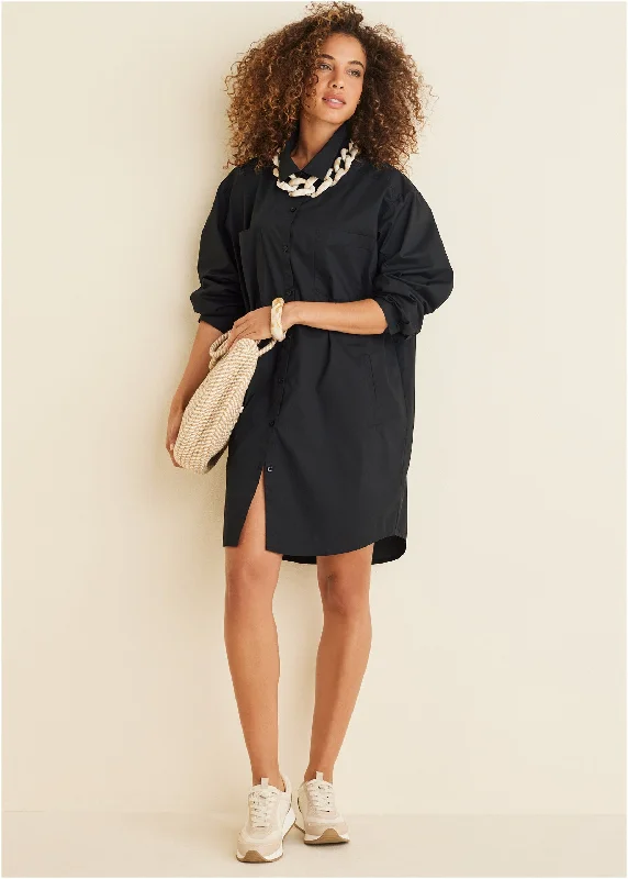 Women's Trendy Clothing Shirt Dress - Black